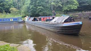 Alton the fuel coal and supply narrow boat turning at Whaley Bridge [upl. by Reppep32]