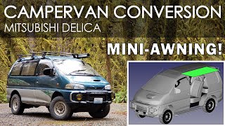 Campervan Conversion  EP03 Quick Deploy Mini Awning  Camping in the Rain [upl. by Behlau]