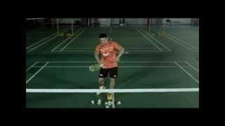 Lin Dan demonstrates the backhand serve technique and shares why it is a mustlearn [upl. by Orrin758]