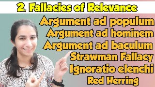 Fallacies of Relevance  Informal FallaciesUGC NET Paper1Ravina InculcateLearning ugcnetpaper1 [upl. by Ashwell]