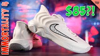 This is Nikes CHEAPEST HOOP SHOE Nike Giannis Immortality 4 Detailed Look amp Review [upl. by Dnalhsa]