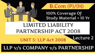 Differentiate between LLP Partnership and Company  Unit 5 Lec 2  LLP Act 2008  Simple Explanation [upl. by Julienne]