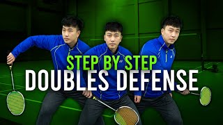 MASTER Badminton Doubles Defense 5 step tutorial [upl. by Sheedy199]