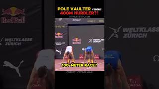 Duplantis VS Warholm Who would win in a 100m race shorts sports athlete facts polevault [upl. by Brianna]