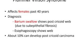 Plummer Vinson Syndrome  Paterson Brown Kelly Syndrome  ENT Lecture Series [upl. by Arrec]