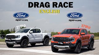 Ford Ranger Raptor 30 V6 vs 20 Diesel DRAG RACE [upl. by Ahseid]