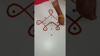 5×1 easy rangoli design easy muggulu design simple kolam [upl. by Relyhcs]