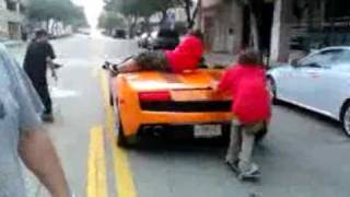 Crazy drunk guy lets skater drive his 300k lamborghini in wpb [upl. by Divad443]