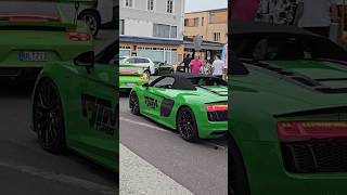 Green Porsche amp Audi billionaires luxury lifestyle supercars carspotting shorts [upl. by Htiaf]