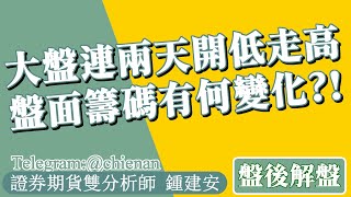 20240731【大盤連兩天開低走高 盤面籌碼有何變化】鍾建安盤後解盤 [upl. by Conti]