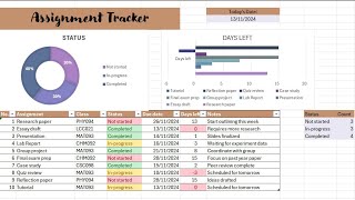 HOW TO CREATE AN ASSIGNMENT TRACKER USING MICROSOFT EXCEL [upl. by Alamap]