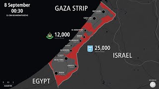 Israel Invasion of Gaza War Map  Every Day Oct 27 to Sep 8 [upl. by Lammond]