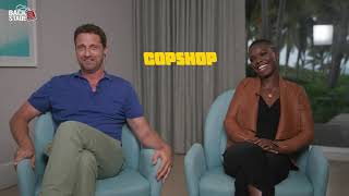 COPSHOP Gerard Butler on Fighting Frank Grillo  Interview [upl. by Dnalevelc]