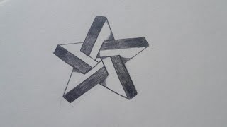 how to draw 3D star  free hand star drawing  without scale vesy simple [upl. by Nedgo757]