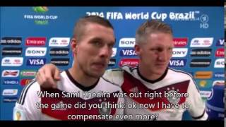 Schweinsteiger Podolski and Kramer after winning World Cup in Brazil English subtitles [upl. by Llessur]