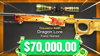 THE 70000 SOUVENIR AWP DRAGON LORE WIN [upl. by Ellertal]