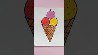 How to make easy icecream 🍦🍨 drawing shorts drawing easydrawing video youtubeshorts [upl. by Cherin]