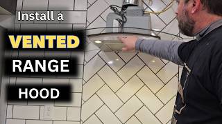 Install a hood vented range hood on tile wall [upl. by Cire]