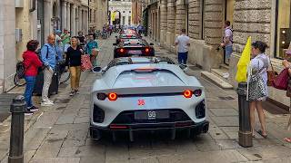 Ferrari Cavalcade Arrival at Vicenza LaFerrari SP3 812 Competizione [upl. by Nive235]