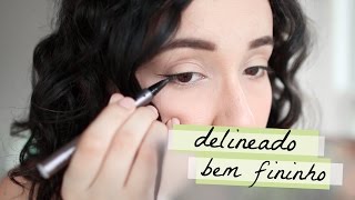 Como fazer o delineado fininho  tutorial [upl. by Astred]