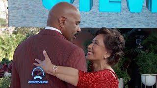 Steve Harvey Dances the Tango with an Audience Member 💃🔥 [upl. by Ahseki]