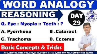 Reasoning Class 29ANALOGYPart 1Word AnalogyBasic Concept With TricksASOSSCCGLCHTGroup D etc [upl. by Eseela]