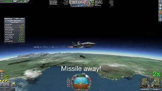 Intercepting satellite with a missile fired from a jet  Kerbal Space Program [upl. by Tung]