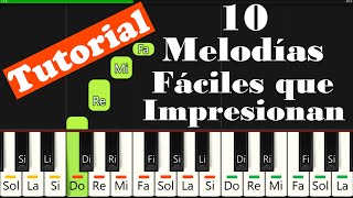 👉 10 CANCIONES EN PIANO 🎹 FACIL  Tutorial Para Principiantes  Como Tocar Melodias Pupulares [upl. by Waring]