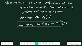 Mass defect  Binding energ  Binding energy per nucleon  The nuclei Class 12 modern physics [upl. by Vivian]