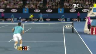 Roger Federer vs JoWilfred Tsonga Aus Open 2010 semi final highlights [upl. by Aridnere]