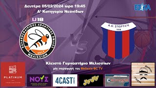 202324 Α ΝΕΑΝΙΔΩΝ Μελίσσια U18  Σπόρτιγκ 5944 06022024 HIGHLIGHTS [upl. by Aisatal]