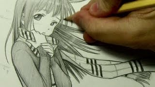 Girl with Scarf Drawing Time Lapse [upl. by Marrissa]