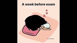 Everyone before exam 💤💤🛌and the day before exam 😓😭😭🫀shortvideo [upl. by Einnij]