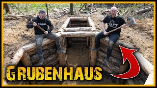 Grubenhaus  Bunker im Wald 🤔  Bushcraft Camp Shelter Survival [upl. by Ai]