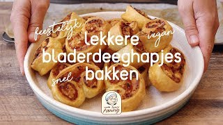 Lekkere bladerdeeg hapjes met Tante fanny vers deeg op rol  Feestelijk  Snel of Vegan [upl. by Levey]