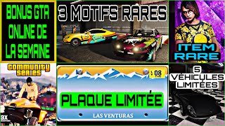 BONUS GTA 3 MOTIFS RARES  PLAQUE IMMAT RARE  ITEM RARE SUR GTA ONLINE DU 15 AU 22 AOÛT [upl. by Perkins]