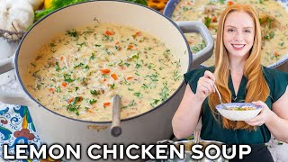 Creamy Lemon Orzo Chicken Soup Recipe  Easy Dinner Idea [upl. by Sitarski]