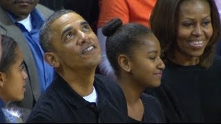 President Barack Obama Attends Oregon State vs Maryland Basketball Game  ACCDigitalNetwork [upl. by Wehner]