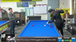 Thịnh kent thi đấu giải 4 Balls Tournament KKACHI SAN CLUB SEOUL 2024 Handicap game 200 pts [upl. by Einner]