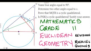 Mathematics Grade 11 Euclidean Geometry Exercise 6 Question 5 mathszoneafricanmotives [upl. by Arutek]