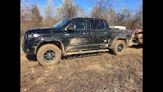 Brand new Cooper STT Pro mudding Closest the Tundras ever been to getting stuck [upl. by Ardnasirk]