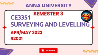 CE3351 Surveying and Levelling AprMay 2023 [upl. by Ayekal256]