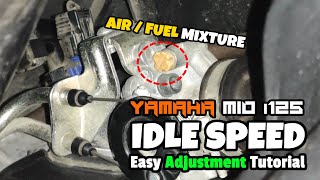 YAMAHA MIO IDLE ADJUSTMENT  Paano MagAdjust o MagTono ng Menor Yamaha Mio M3  Air Mixture Guide [upl. by Trix]