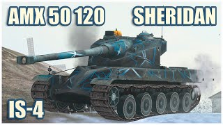 AMX 50 120 IS4 amp Sheridan • WoT Blitz Gameplay [upl. by Tteragram]