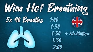 Guided Wim Hof Breathing Technique 5 Rounds 40 Breaths Advanced with Time for Meditation [upl. by Allisurd]