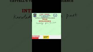 Fluid Intelligence Cattells Theory of Intelligence ctet ctetcdp ctetenglish ctettheory [upl. by Ebeneser]