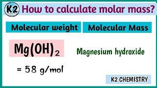 molar mass of mgoh2 l mgoh2 molecular mass l magnesium hydroxide molar mass l [upl. by Hedwiga]