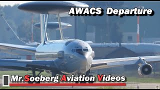 E3A AWACS 90444 Nice Departure at Geilenkirchen [upl. by Erbes221]