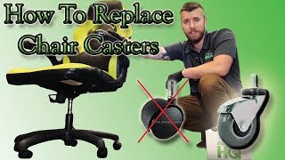 How to Replace Office Chair Casters  Full Install Video [upl. by Marjorie]