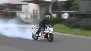 Cbr250RR Rolling burnout amp stand up wheelie [upl. by Kapor]